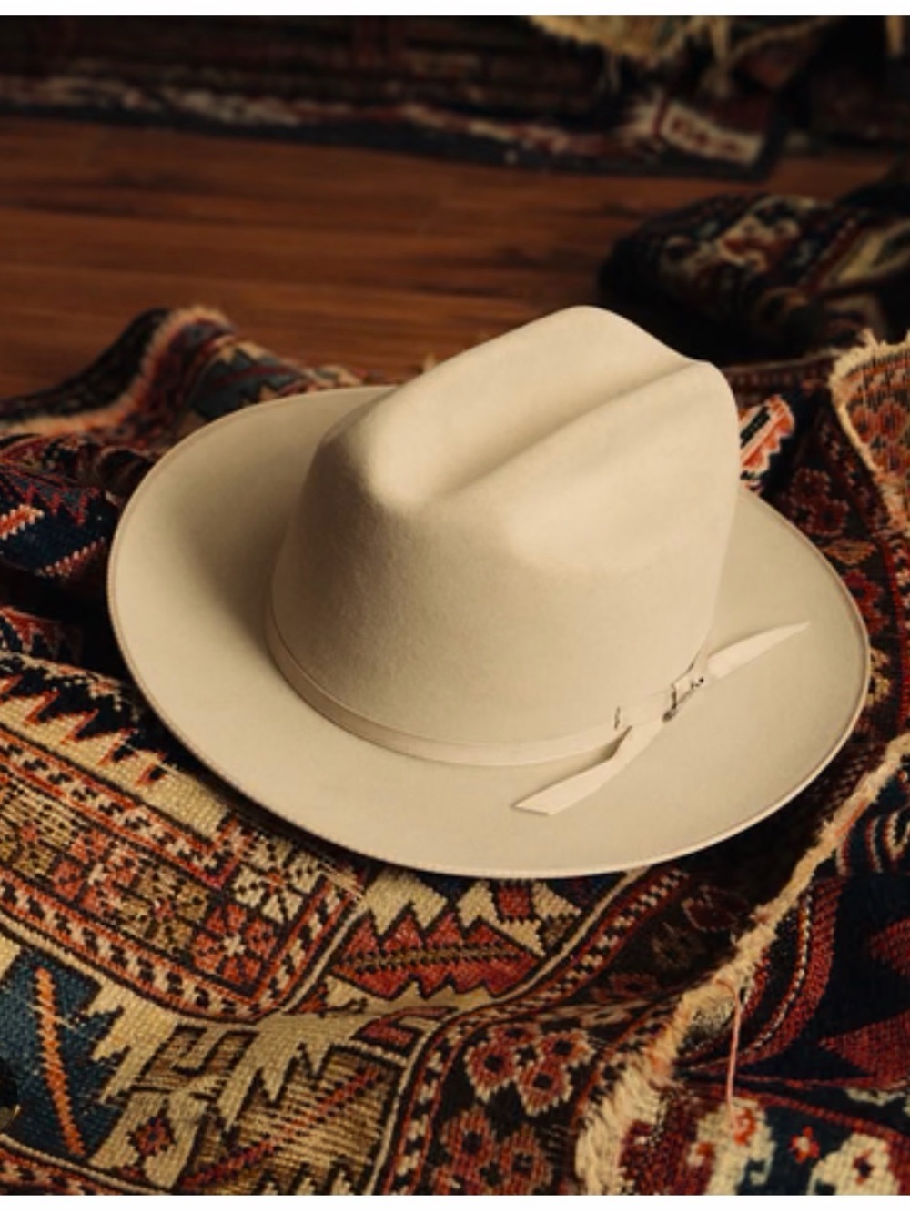 UNISEX Stetson Wide Brim Felt Fedora Hat in Light Beige